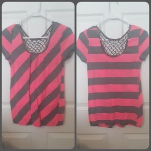 Maurices Grey & Pink Shirt